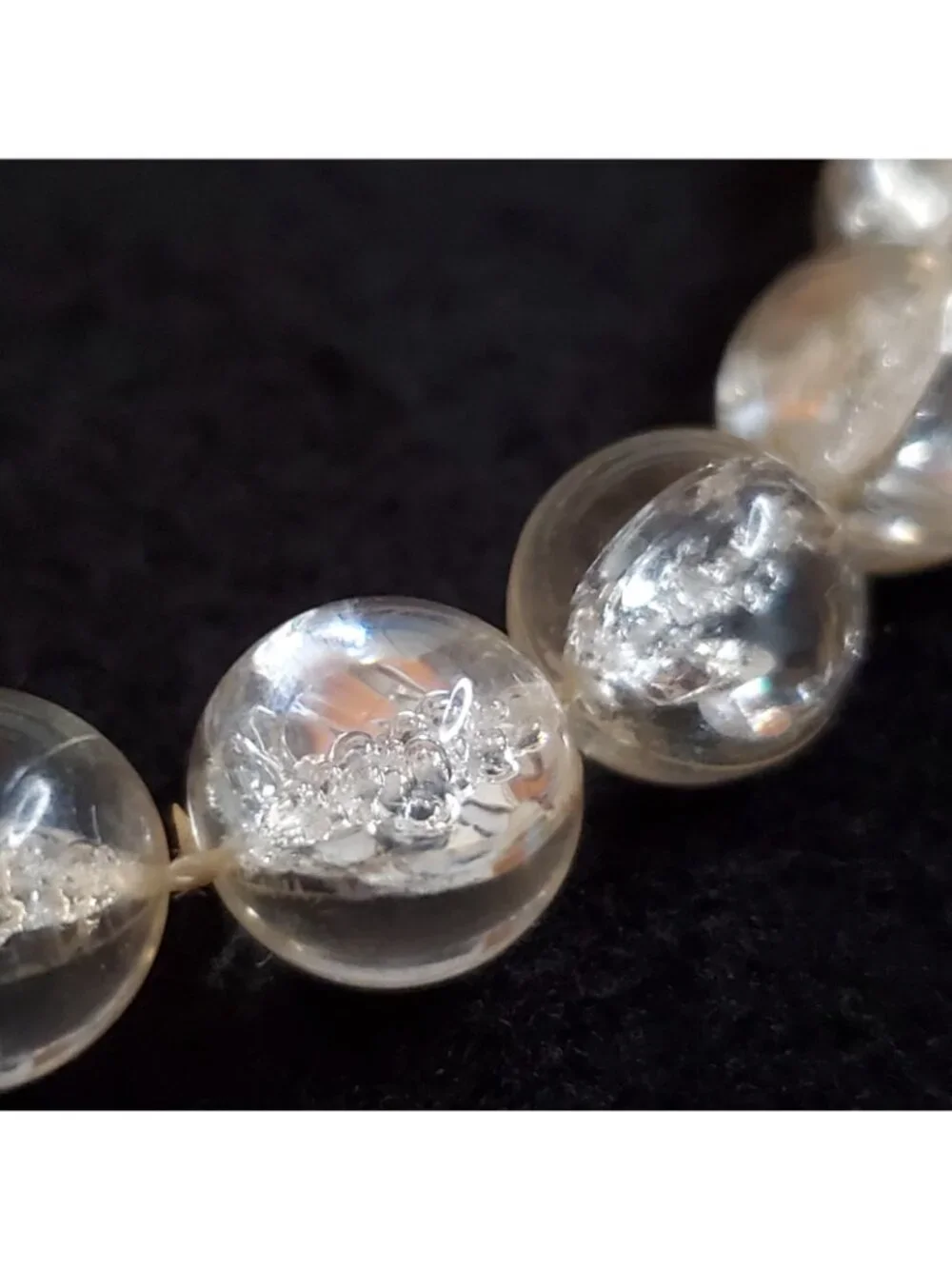Vintage Bubble Bead Necklace Clear Lucite Opera Flapper 48